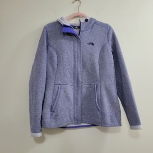 The north face hooded full zip sweater L purple